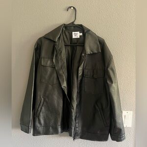 Princess Polly Black Callie Faux Leather Jacket